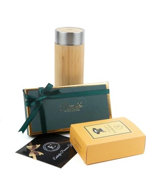 Sızdırmaz Bambu Termos - Yılbaşı Çikolata Kutusu Madlen Mix - Endorfia Premium 100 gr Türk Kahvesi