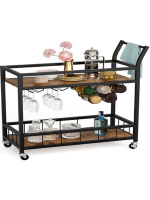 Remi Siyah Metal Servis Arabası