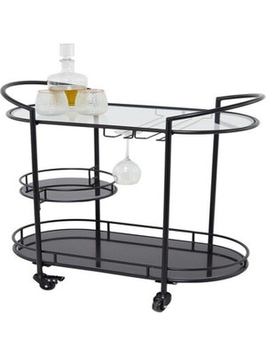 Sonora Siyah Metal&cam Servis Arabası