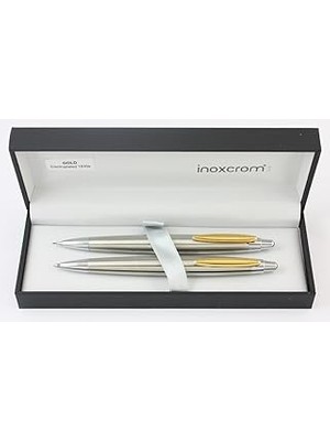 Inoxcrom: Zeppelin Serisi Mo Gold Clip Tükenmez Kalem + Versatil Kalem