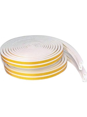 5 mt Beyaz Kapı ve Pencere Rüzgar Soğuk Kesme Bandı Izolasyon Fitili Kauçuk 2,5 X2 =5mt (2li Fitil)