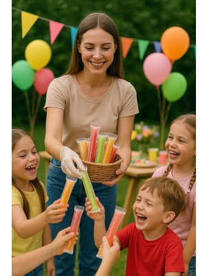 Dekals 40 Adet Ikramlık Buzella  Poşeti Piknik, Parti, Yaz Günleri Için Buzlu Dondurma Poşeti