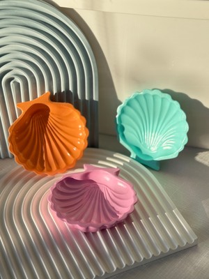 El Yapımı Dekoratif Turuncu Deniz Kabuğu Obje  Takı Tabağı | Makyaj Standı | Sabunluk | Anahtarlık | Minimalist Ev Dekoru | Hediye Fikri