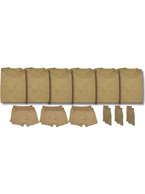 Mrc Tactical 6'lı Askeri Fanila - Boxer - Çorap Giyim Seti - Acemi ve Bedelli Asker Seti Malzemesi