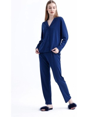 Espuar 775 Kadın Çizgili Penye Pijama Takımı