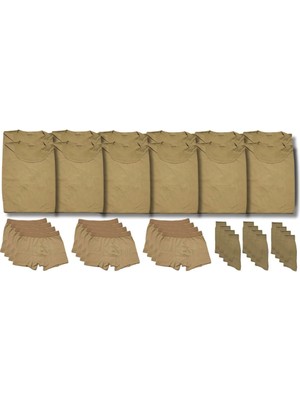 Mrc Tactical 12'li Askeri Giyim Seti - Kısa Kol Fanila, Boxer ve Çorap - Acemi ve Bedelli Askerler İçin