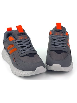 Unisex Füme Oranj Bağcıklı Esnek Hafif Günlük Sneaker Spor Ayakkabı