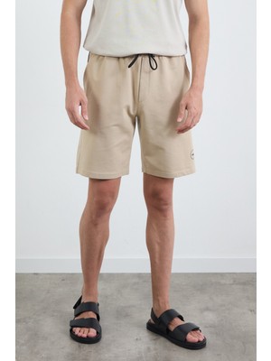 Beli Bağlamalı Baskılı Şort