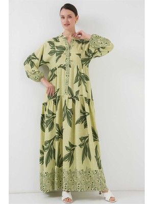 Bıgdart Y25 2423 Yeşil  Tesettür Elbise