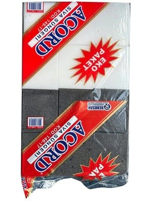 Acord 146-17 Sıva Sıvacı Temizlik Iş Süngeri - 16X15X5 Cm. - Siyah-Beyaz - 24 Adetlik