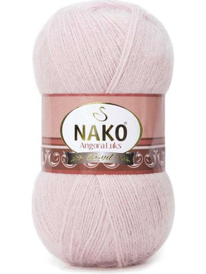 Nako 5 Adet Angora Lüks El Örgü Ipi 318 Gül Goncası