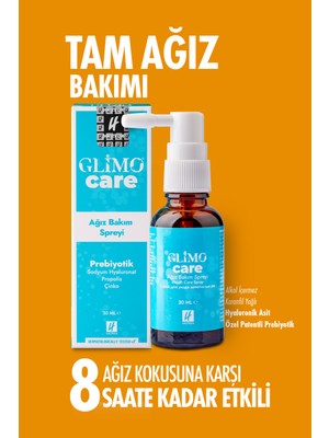 Glimo Care Doğal Ağız Bakım Ve Boğaz Spreyi | Anında Ferah Nefes & Ağız Kokusu Önleyici | Alkolsüz 30 ml