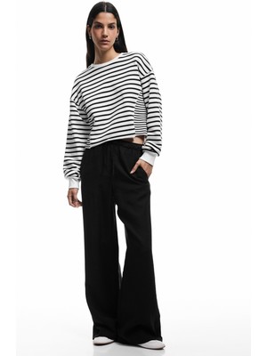 Koton Beli Bağcıklı Bol Kalıp Cepli Geniş Paça Pantolon