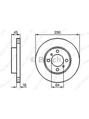 Bosch 0986478572  Ön Fren Diski Havalı Mitsubishi Carisma 1.6 96-00 Colt Lancer 92-03 Proton Persona 96-00 236X4 402061KC1B