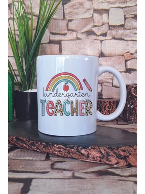 Kindergarten Teacher Temalı Anaokulu Öğretmeni Hediyelik Baskılı Çay Kahve Sunum Kupa Bardak