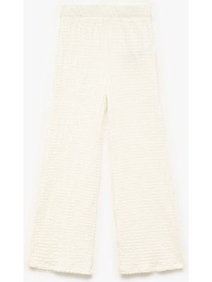 Koton Rahat Kalıp Bürümcük Dokulu Beli Lastikli Geniş Paça Pantolon