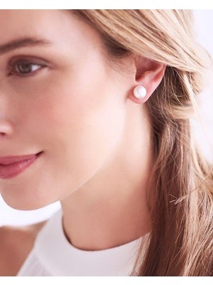 Sacce Scarves & Accessories 10 mm Inci Küpe Gümüş Renkli