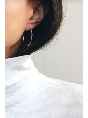 Sacce Scarves & Accessories İncecik Halka Küpe Çok İnce Gümüş Renk