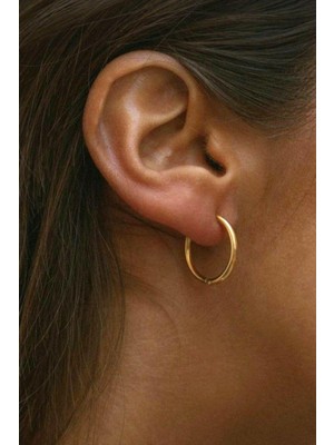 Sacce Scarves & Accessories Gold Renk Çelik Halka Küpe 16 mm