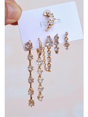 Sacce Scarves & Accessories Su Yolu Işık Seli Küpe Seti 6 Parça