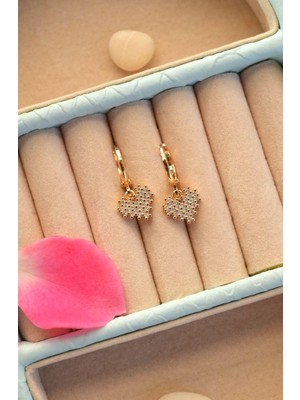 Sacce Scarves & Accessories Kalp Sallantılı Mini Halka Küpe Kalpli Mini Küpe