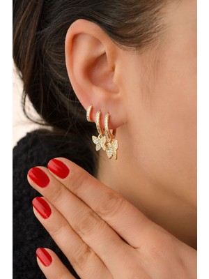 Sacce Scarves & Accessories Kelebek Figürlü 3'lü Küpe Seti