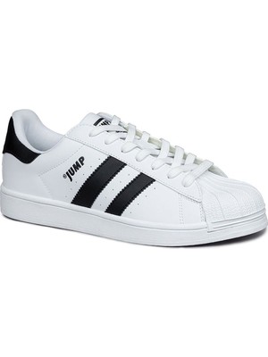 29055 Beyaz - Siyah Erkek Sneaker Spor Ayakkabı