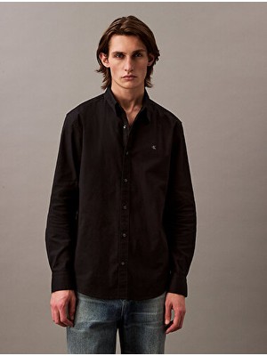 Calvin Klein Erkek Uzun Kollu Siyah Oxford Gömlek Regular Fit Günlük Stil  LV140EM125-UB1
