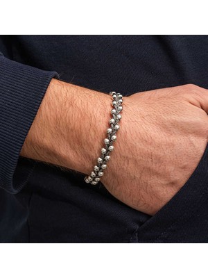 Stillove Gümüş Oksitli Toplu Erkek Bileklik T9070