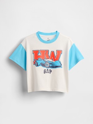 Gap Erkek Bebek Beyaz Baby & Toddler Oversized Hot Wheels Grafik T-Shirt