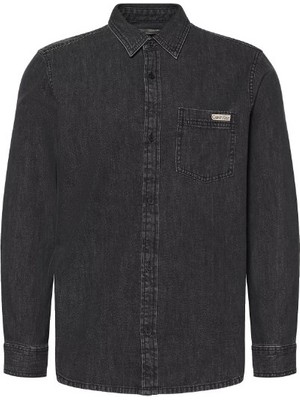 Erkek Regular Fit Cepli Kot Gömlek -  Siyah