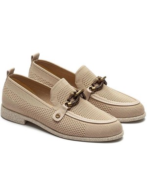Kadın Günlük Loafer Makosen Tokalı Triko Ayakkabı 12200