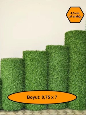 0,75X7 Metre Çim Çit, Bahçe Çiti, Dekoratif Telli Çit, Yapay Çim Çit