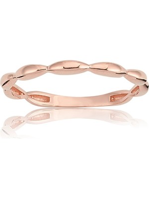 Fasek Gold Gümüş Yüzük - Sıralı Badem Taşsız Gümüş Minimal Yüzük-925 Ayar Gümüş Hediye Yüzük