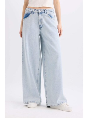 DeFacto Palazzo Yüksek Bel Uzun Jean Yıkamalı Pantolon