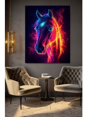 Özkacar Group Ateşli At Kanvas Tablo Ev Duvar Salon Ofis Dükkan Hediyelik Dekarasyon Süsü