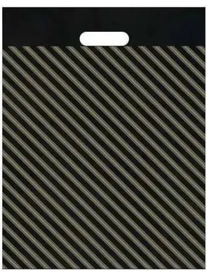 Home Takviyeli Siyah Çizgili Poşet No:5 50 x 60 cm - 50 Adet