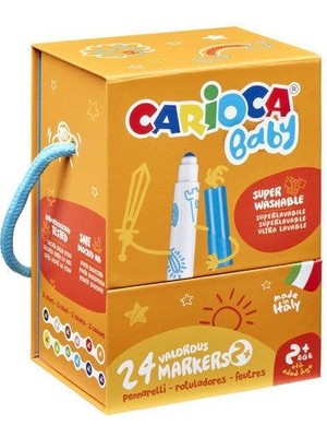 Carioca Jumbo Bebek Süper Yıkanabilir Çok Renkli Keçeli Boya Kalemi 24'lü 46817