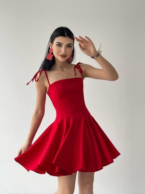 Gökyüzü Moda Clara Askılı Mini Elbise
