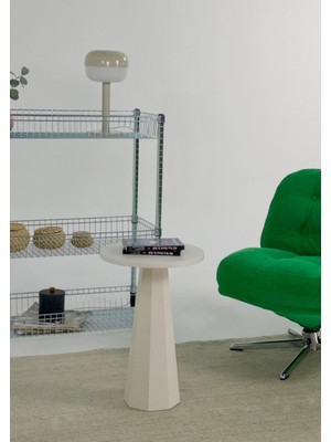 Lilyum Mantar Sehpa 52 cm Krem