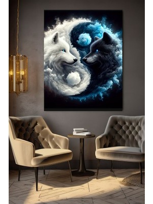 Özkacar Group Iyilik Kötülük Kurt Kanvas Tablo Ev Duvar Salon Ofis Dükkan Hediyelik Dekarasyon Süsü