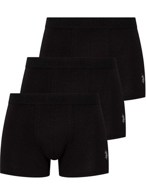 U.s. Polo Assn. Erkek Siyah 3 Lü Boxer