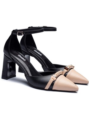 2020 Kadın Stiletto Sivri Burun Bilekten Baglamalı Tokalı Topuklu Ayakkabı