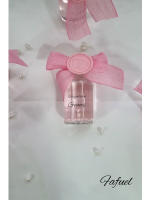 Fafuel 20 Adet Cam Şişe Pembe Bebek Mühürlü Incili Kolonya Söz, Nişan, Düğün, Kına, Nikah, Hediyelik