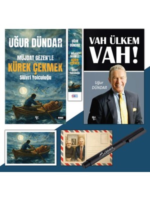 Müjdat Gezenle Kürek Çekmek - Ayraç - Kartpostal  ve Vah Ülkem Vah - Atatürk Imza Baskılı Kalem