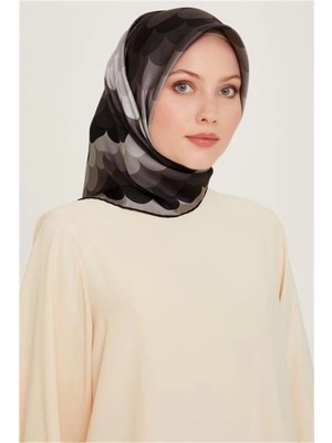 Armine %100 Twill Ipek Desenli Eşarp | 9212-81