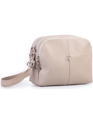 Nas Bag Kadın Çok Gözlü Çapraz Çanta Kum Lopez