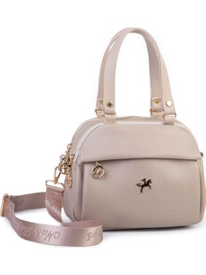 Nas Bag Kadın Çok Gözlü El Omuz ve Çapraz Çantası ( 25X20 Cm) Kum Victoria