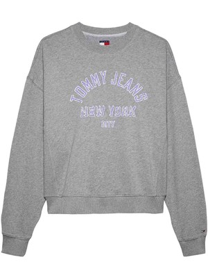 Kadın Bxy Varsity Overdye Bisiklet Yaka Sweatshirt - Gri