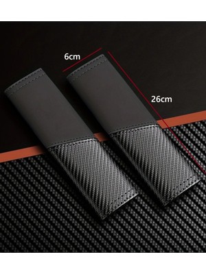 2'li Emniyet Kemer Kılıfı Pedi Çift Renkli V.i.p Serisi Deri Alkantra-Karbon